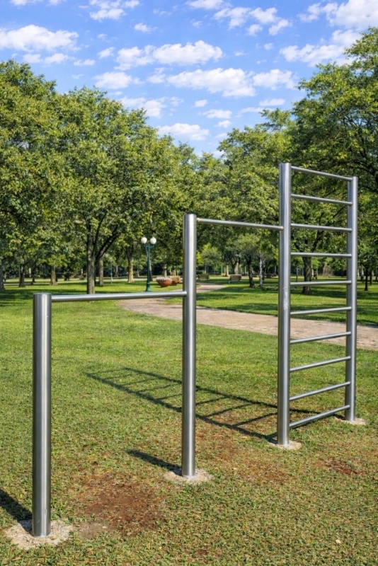 JOGO DE BARRAS COM ESPALDAR  INOX